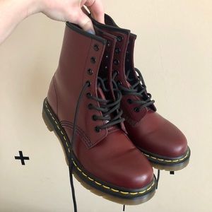 Matte maroon Dr. Martens